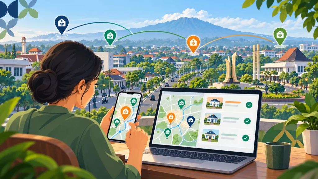 Ilustrasi memeriksa daftar apotek online dan lokasi di Purwokerto