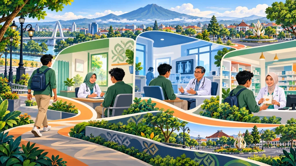 Ilustrasi perbedaan peran FKTP FKRTL dan apotek dalam alur JKN